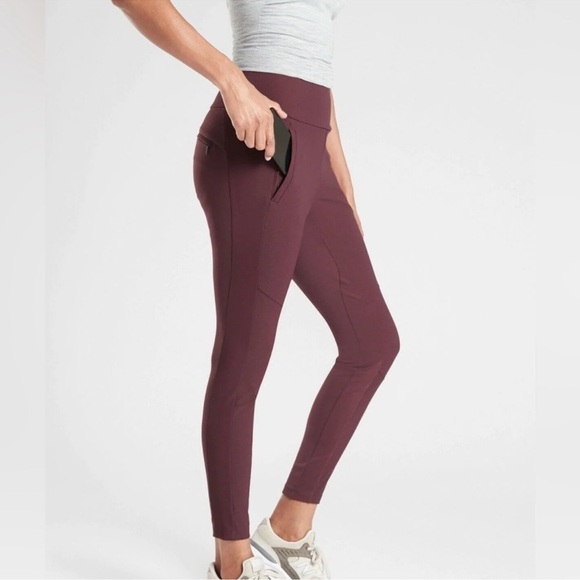 Athleta Headlands Hybrid Trek Tight Burgundy Size 6 - Picture 2 of 12